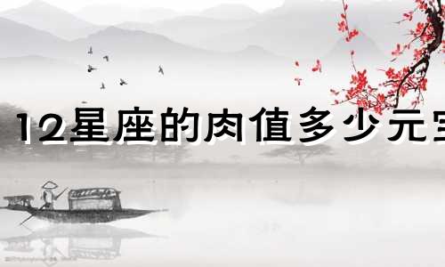 12星座的肉值多少元宝