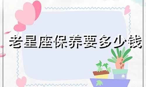 老星座保养要多少钱