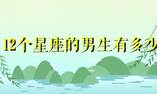 12个星座的男生有多少