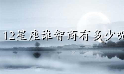 12星座谁智商有多少呢