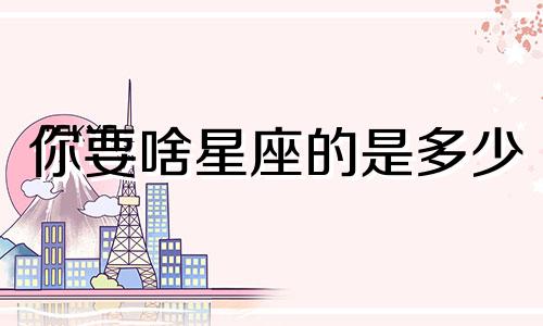 你要啥星座的是多少