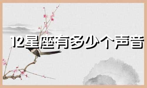 12星座有多少个声音