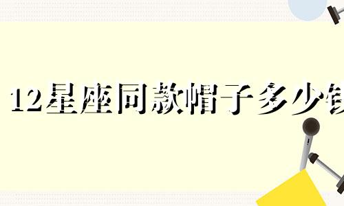 12星座同款帽子多少钱