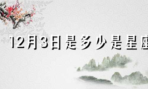 12月3日是多少是星座